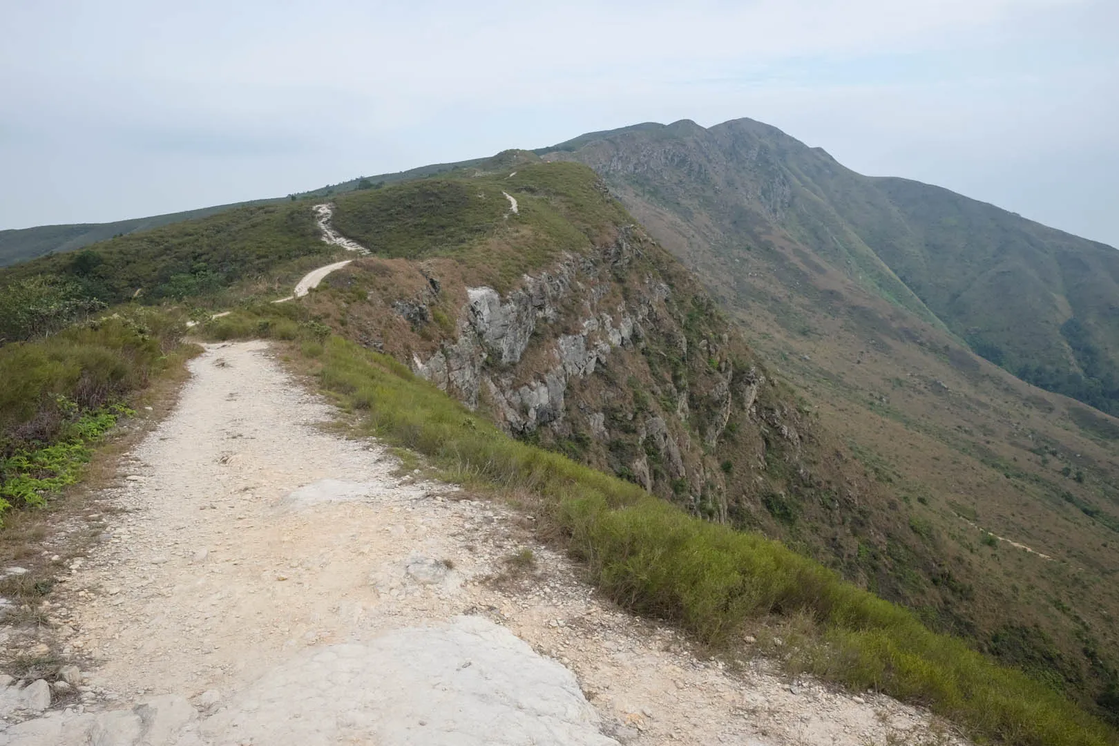 Steep cliffs along the ridge